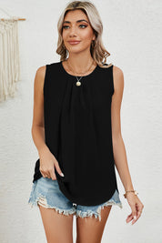 Ruched Round Neck Tank