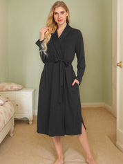 Tied Lounge Nightgown with Pockets