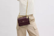 Coach Klare Crossbody Leather Bag In Gold/Merlot