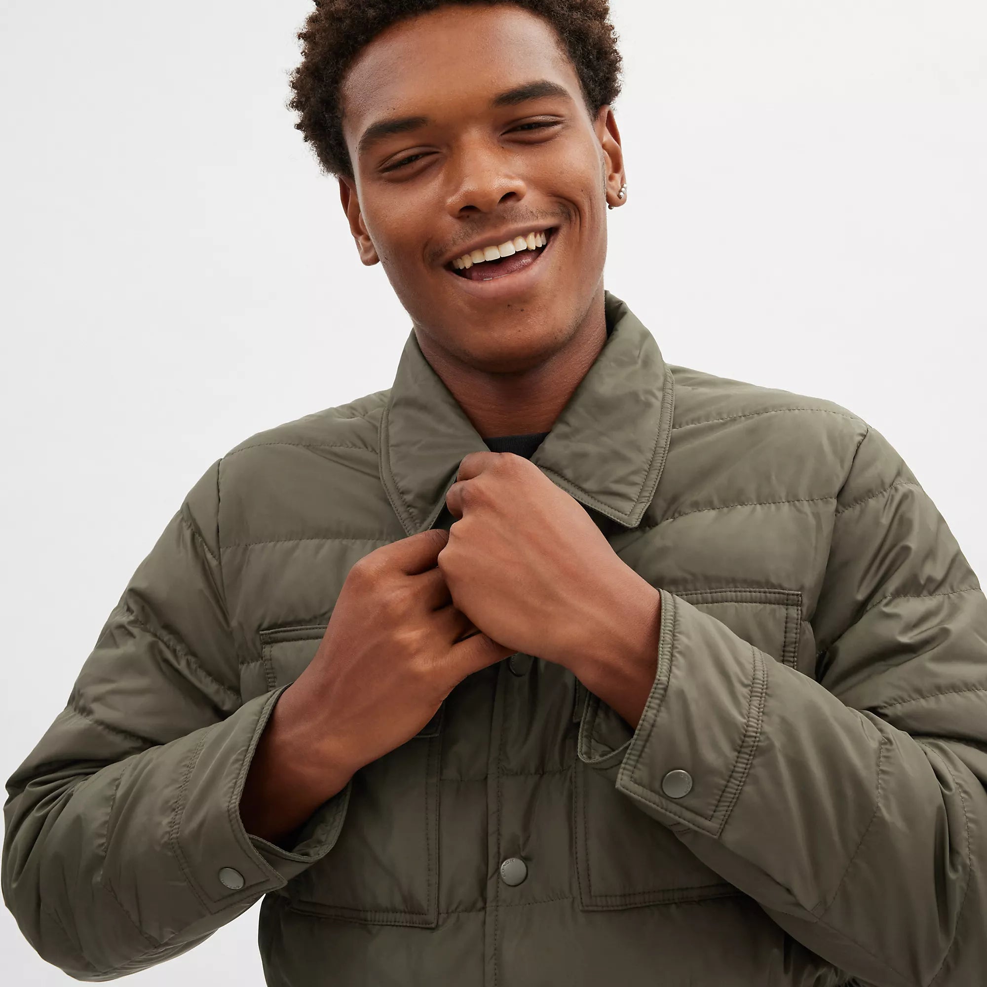 Coach Outlet Lightweight Shirt Down Jacket In Recycled Polyester