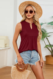 Ruched Notched Tank