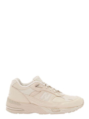 '991' Beige Panelled Sneakers With Logo Patch In Leather And Fabric Man