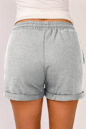 Drawstring Waist Cuffed Shorts