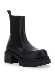 'Beatle Bogun' Black Ankle Boots With Chunky Sole In Leather Woman