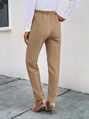 Perfee Texture Drawstring Pants with Pockets