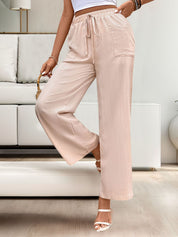 Perfee Tied Wide Leg Pants with Pockets