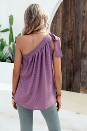 Swiss Dot Single Shoulder Tank