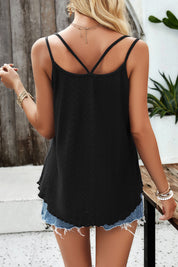 Devine Eyelet V-Neck Double Strap Cami