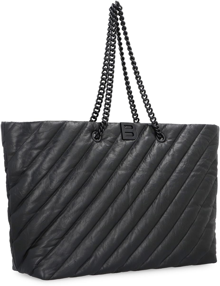 Balenciaga Carry All Crush Leather Tote