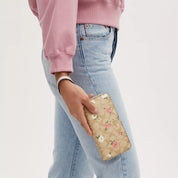 Coach Outlet Long Zip Around Wallet In Signature Canvas With Floral Print