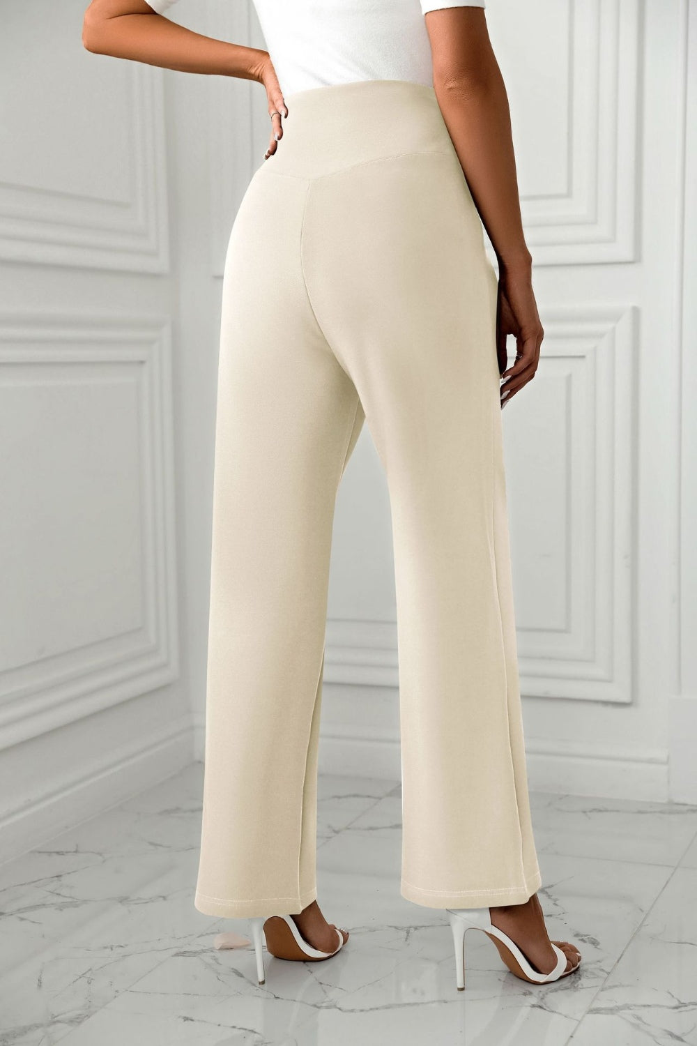 High Waist Straight Leg Pants