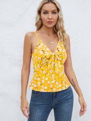 Tied Floral V-Neck Cami