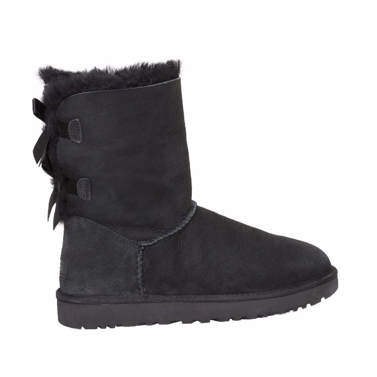 UGG Bailey Bow II Black Boots - Youth