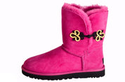 UGG BAILEY GOLD MARIKO RED VIOLET SUEDE/SHEEPSKIN BOOTS