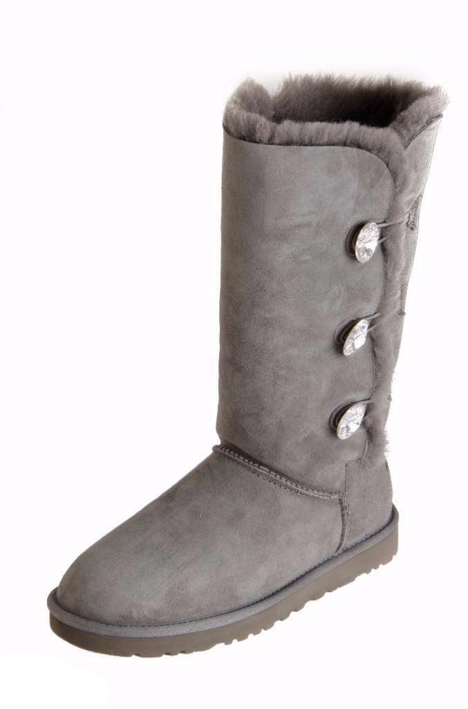 UGG Bailey Button Bling Triplet Charcoal Boots