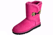 UGG BAILEY GOLD MARIKO RED VIOLET SUEDE/SHEEPSKIN BOOTS