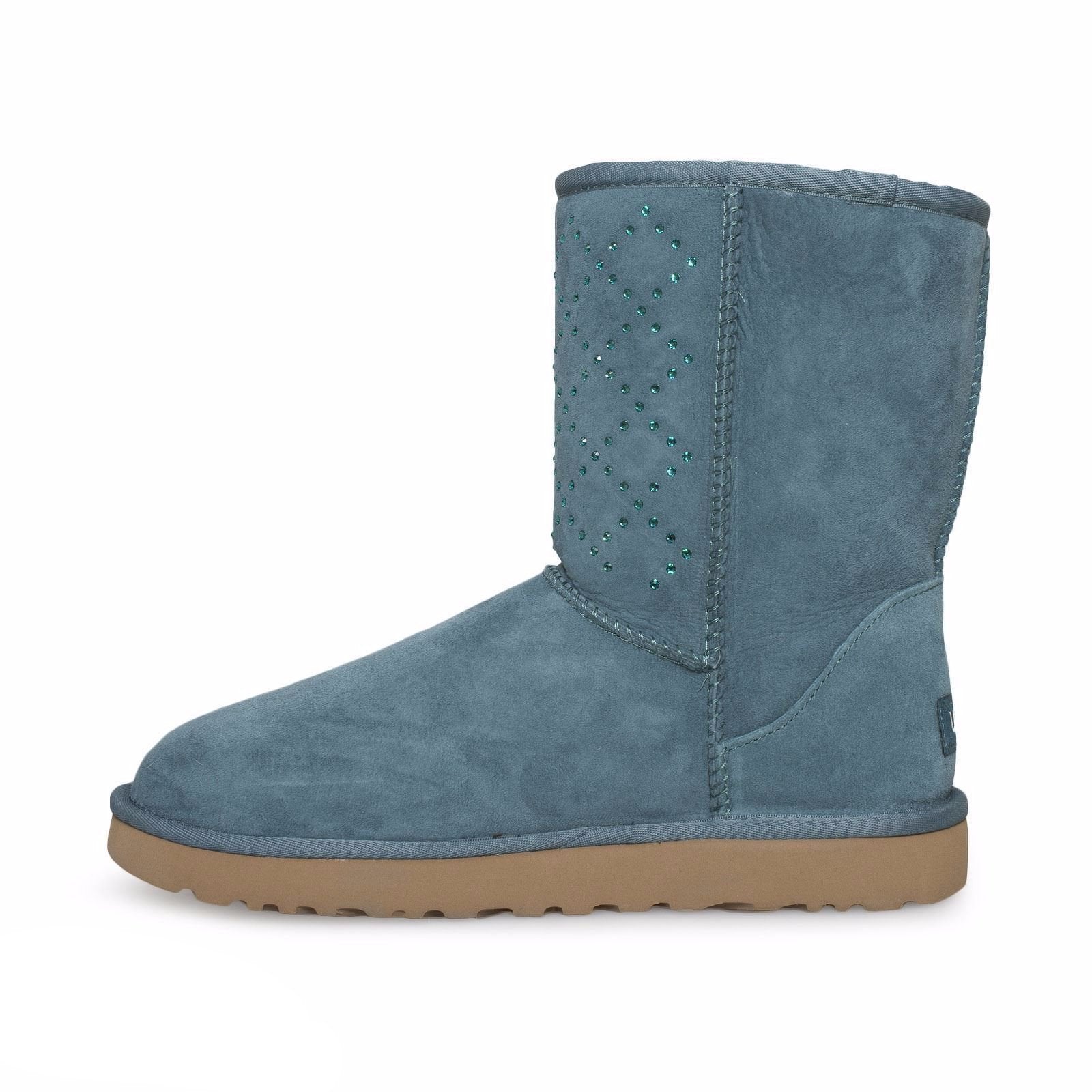 UGG Classic Short Crystal Diamond Emerald Boots