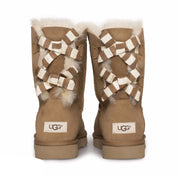 UGG Bailey Bow Stripe Chestnut Boots