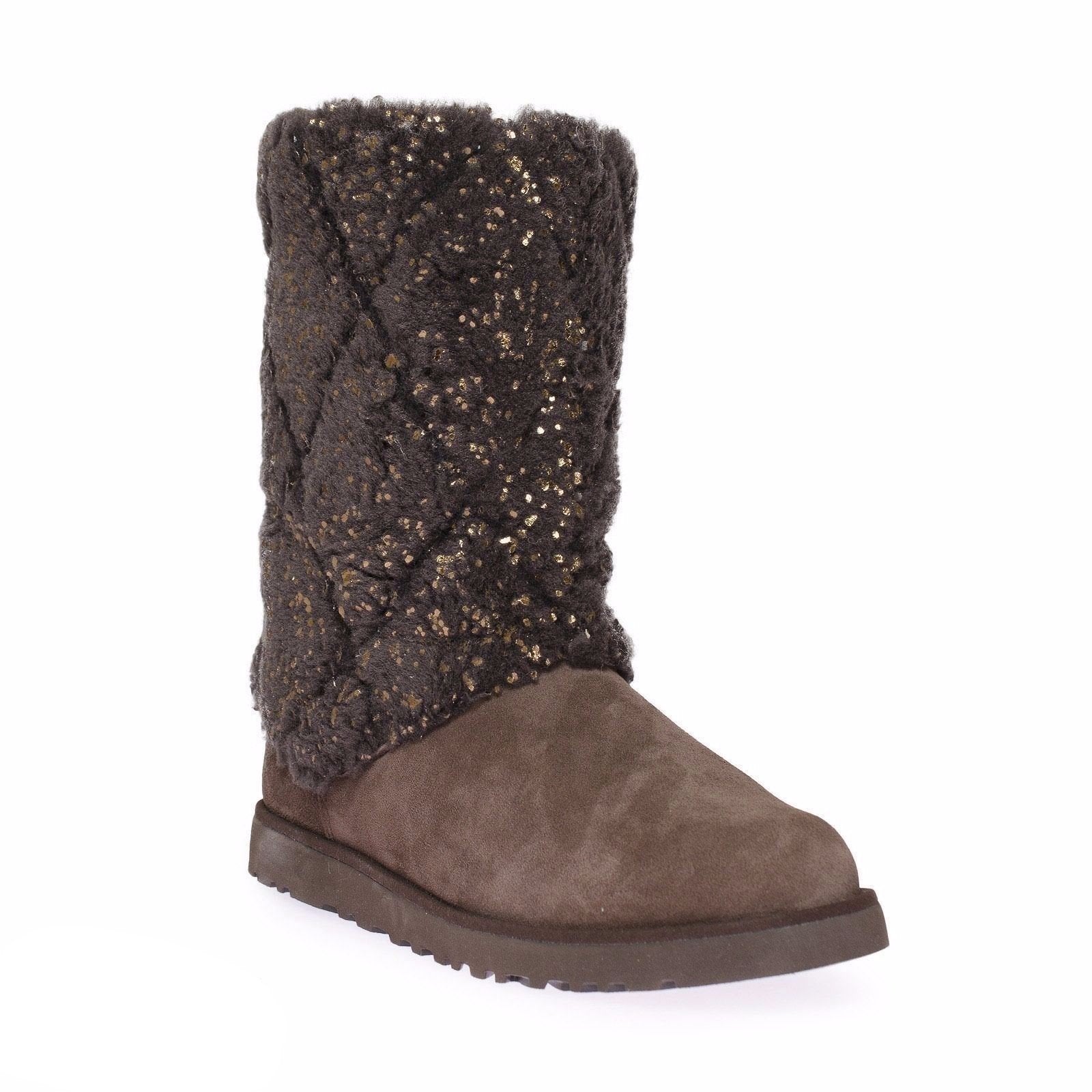 UGG Michy Luxe Diamond Chocolate Boots