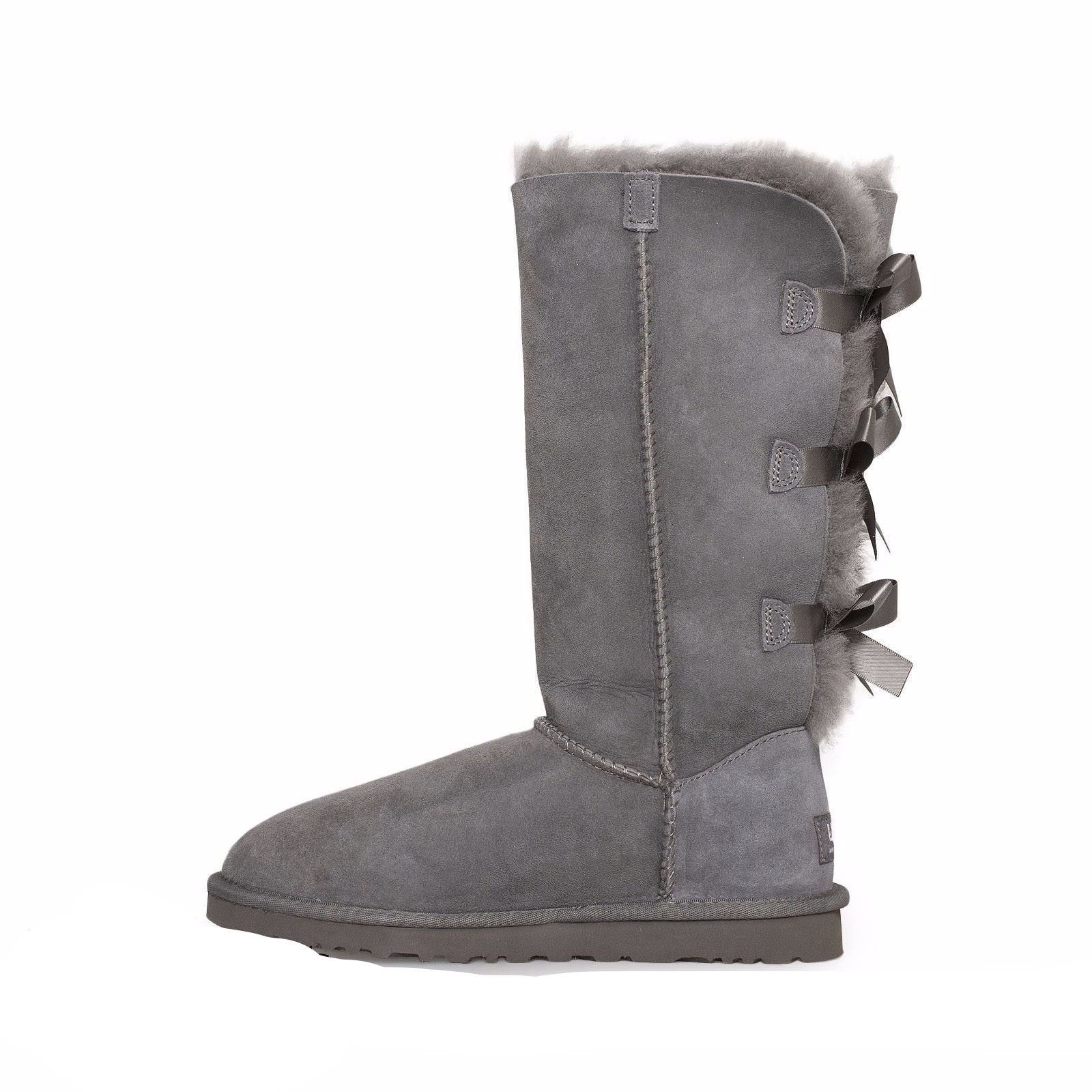 UGG Bailey Bow Tall Grey Boots - Youth