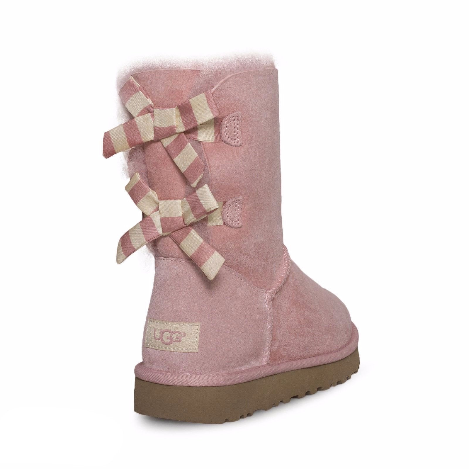 UGG Bailey Bow Stripe Blush Pink Boots