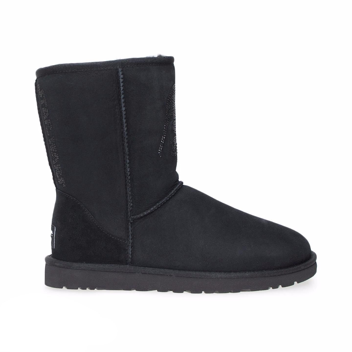 UGG Darth Vader Classic Short Crystal Black Boots