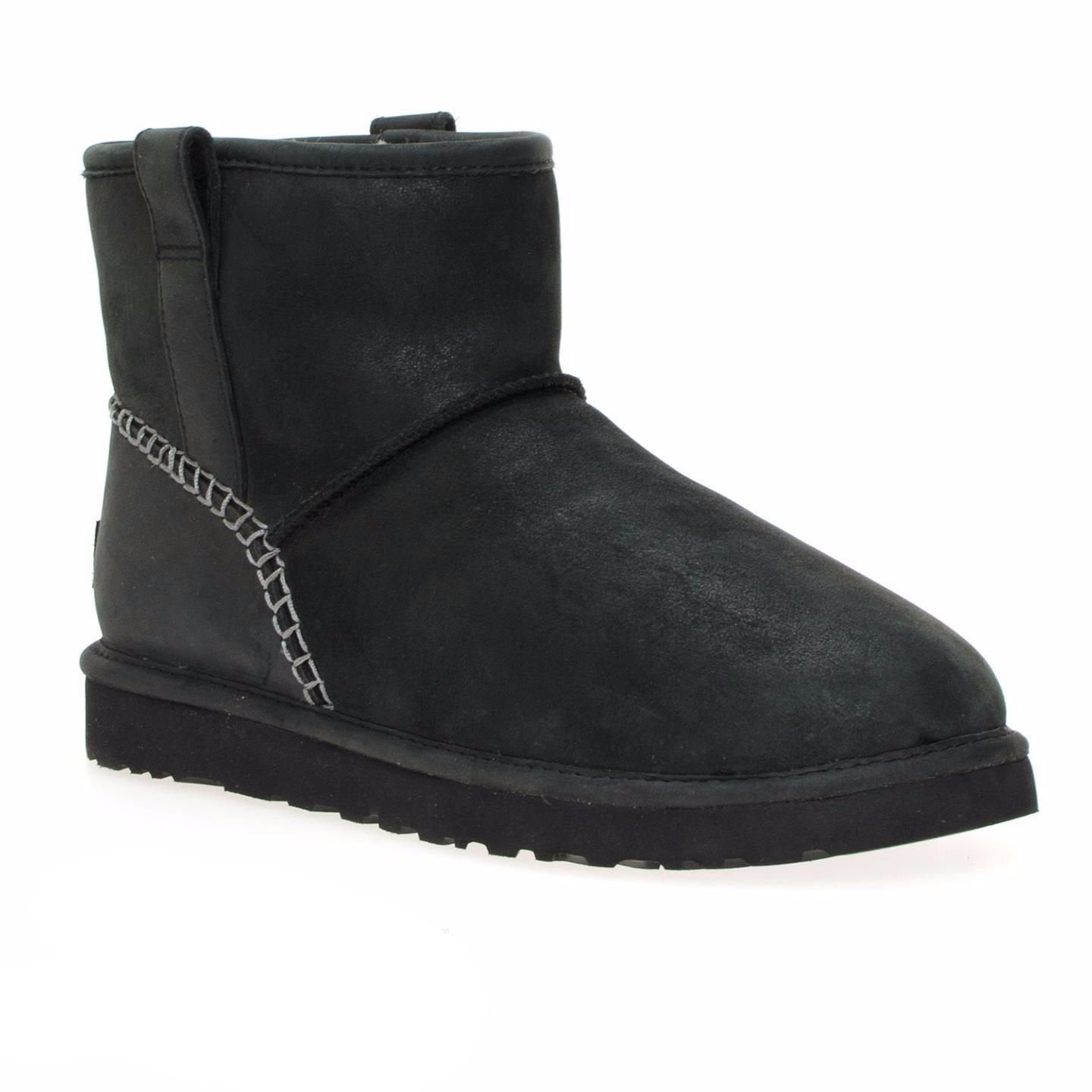 UGG Classic Mini Stitch Black Boots