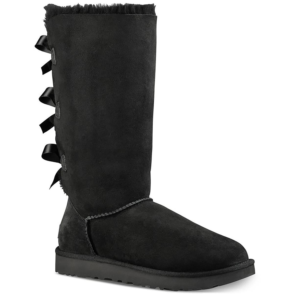 Bailey Bow II Tall Womens Suede Pull On Shearling Boots