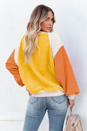 Color Block Round Neck Long Sleeve Sweatshirt