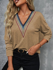 V-Neck Long Sleeve T-Shirt