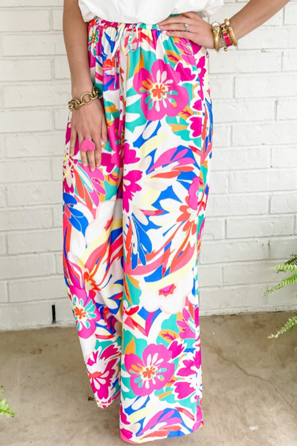 Printed Wide Leg Pants