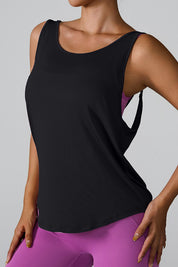 Crisscross Round Neck Active Tank