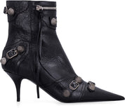 Balenciaga Cagole Patent Pointy Toe Ankle Boots