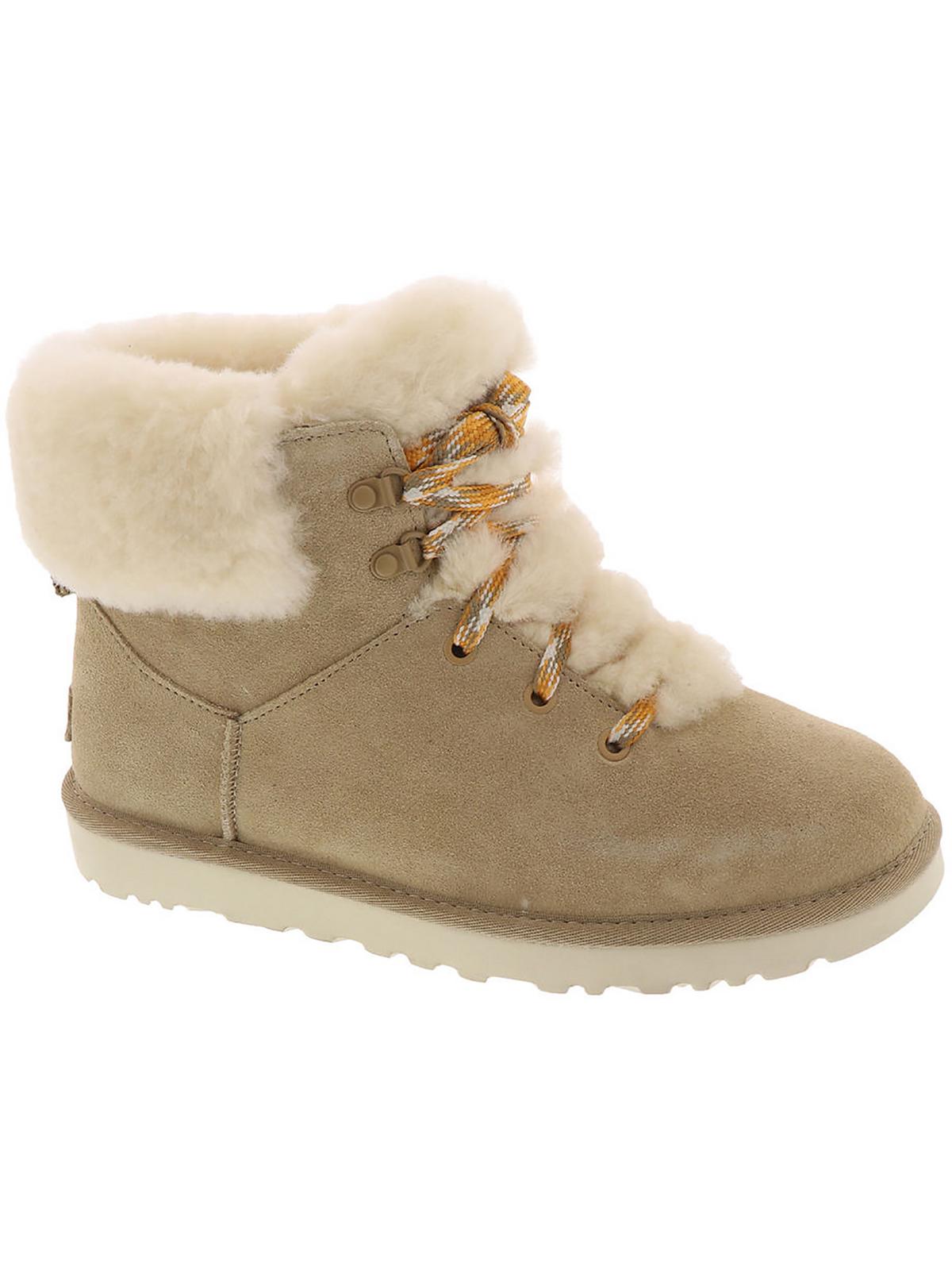 Classic Mini Alpine Womens Lamb Fur Lined Ankle Booties