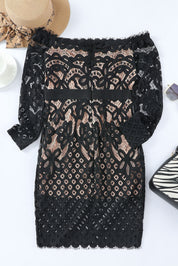 Off-Shoulder Long Sleeve Lace Dress