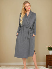 Tied Lounge Nightgown with Pockets