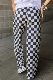 Checkered Wide Leg Pants