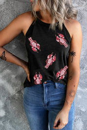 Sequin Lobster Round Neck Tank