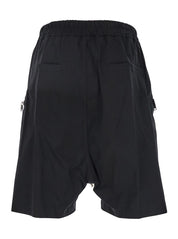 'Bauhaus Bela' Black Shorts With Oversized Drawstring In Cotton Man