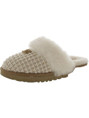 Cozy Womens Slip On Leather Slide Slippers