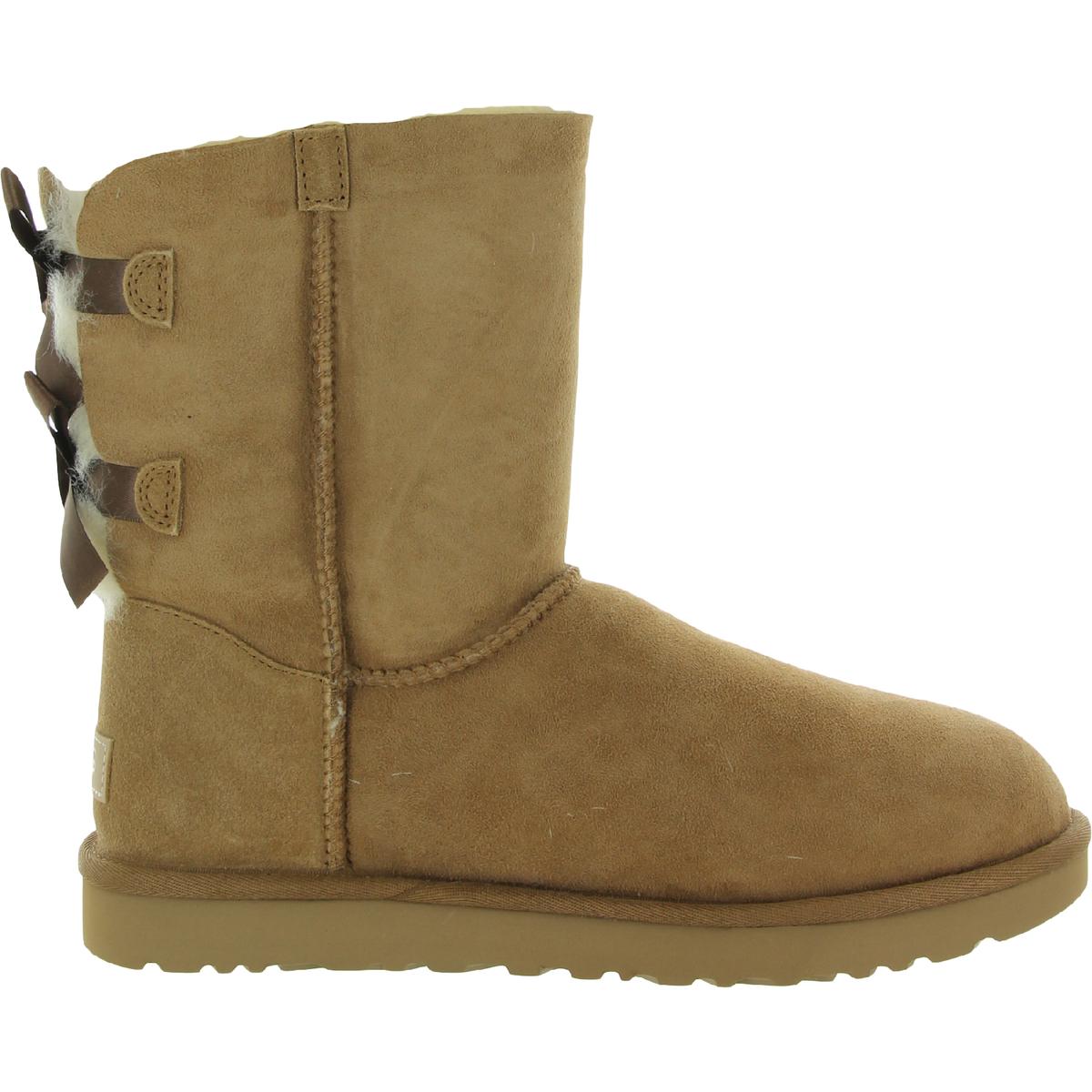 Bailey Bow II Womens Suede Shearling Winter Boots