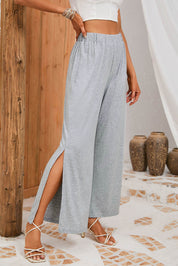 Slit Elastic Waist Pants