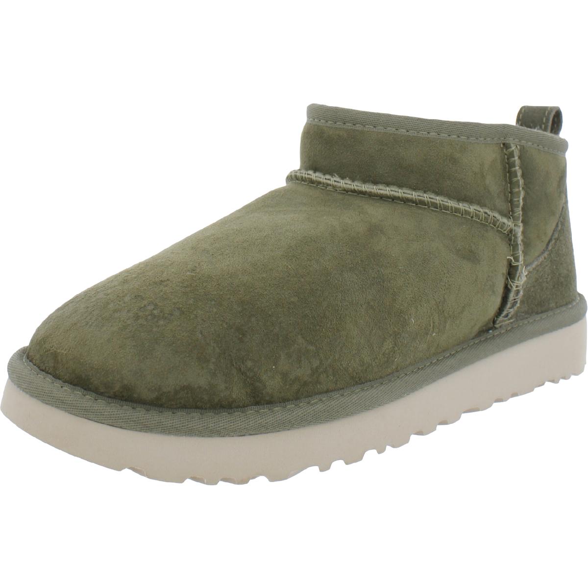 Classic Ultra Mini Womens Suede Ankle Bootie Slippers