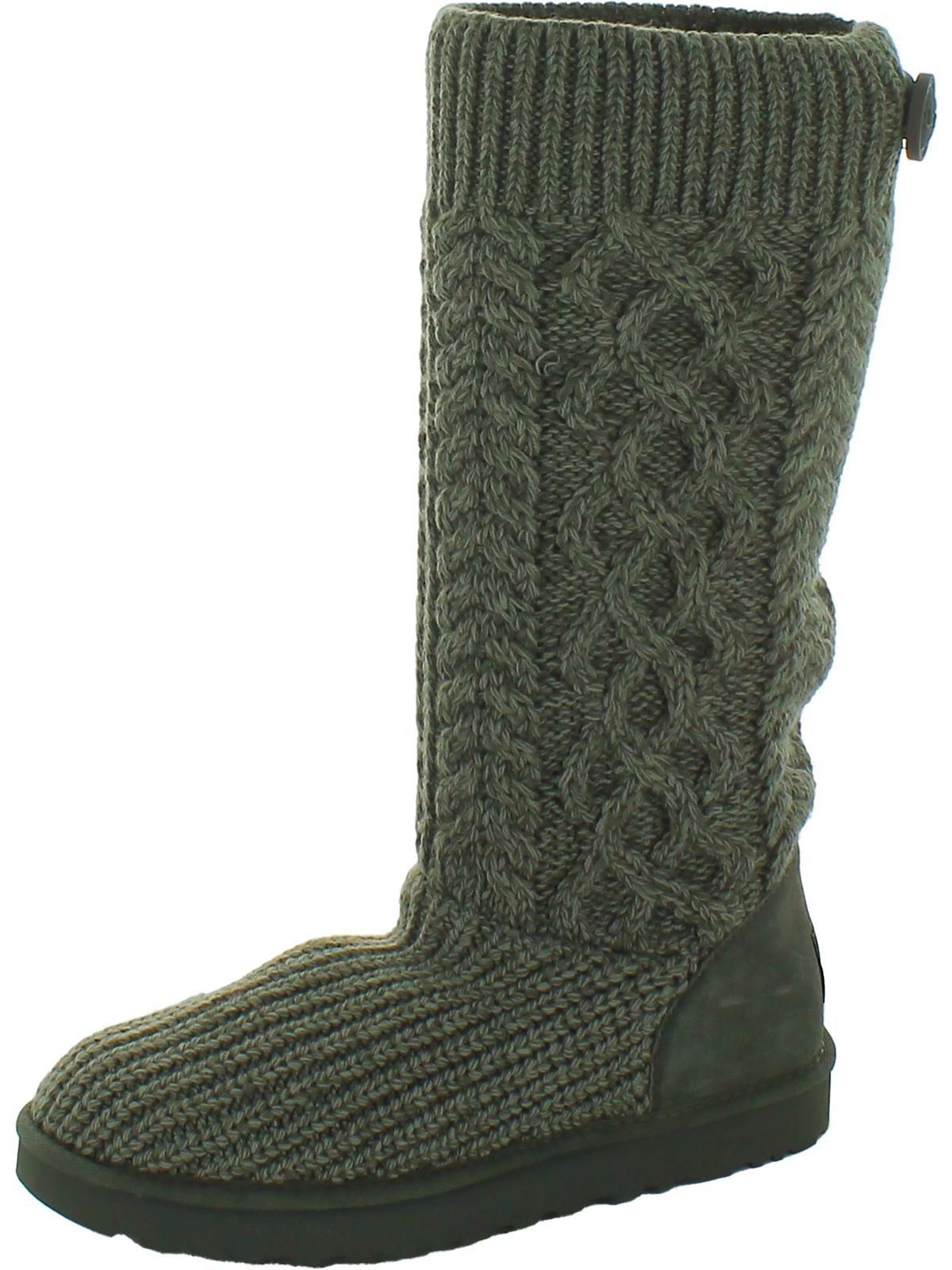 Cardi Womens Cable Knit Comfort Knee-High Boots