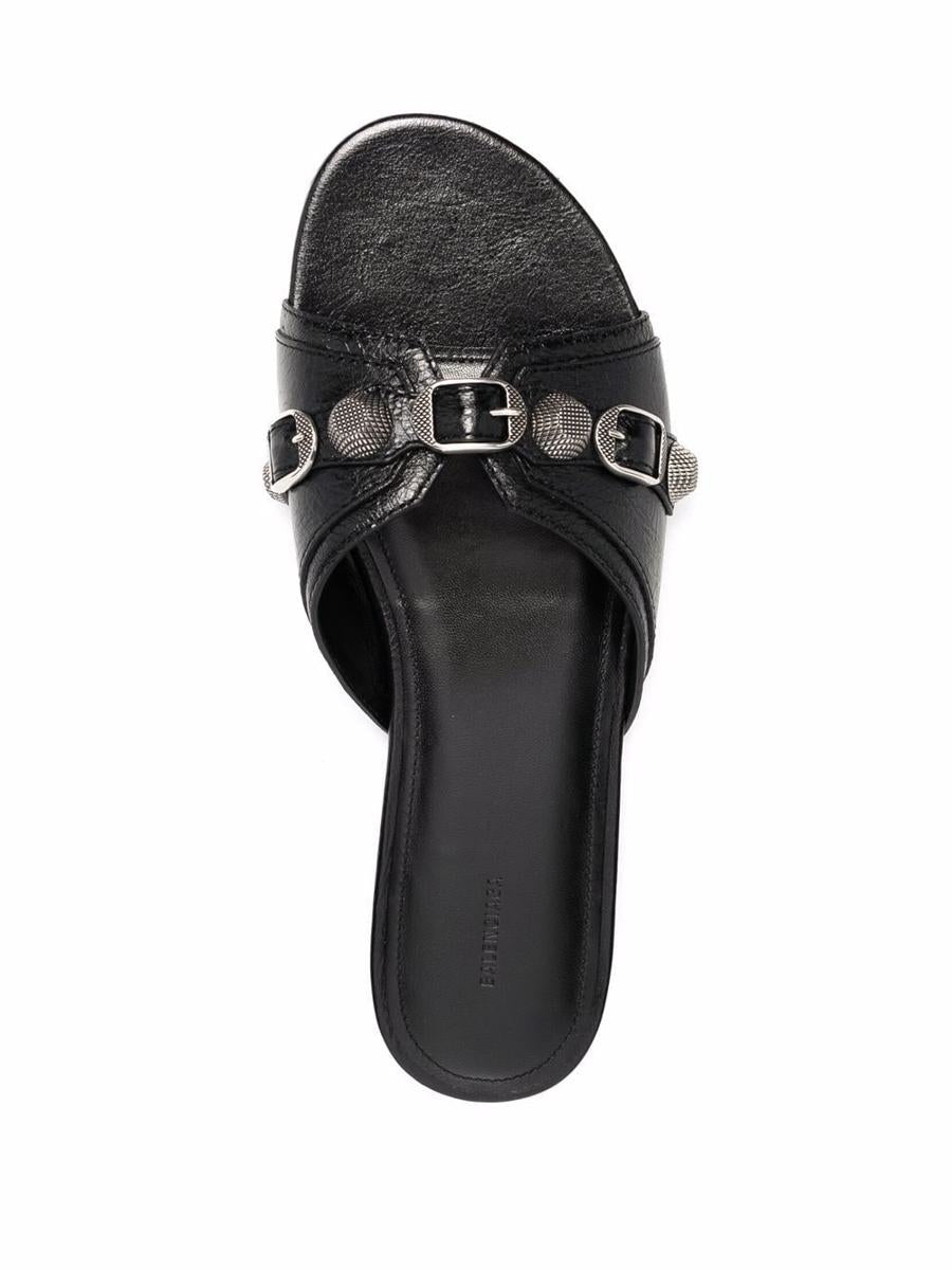 Balenciaga Le Cagole Leather Flat Sandals