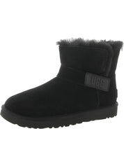 Mini Bailey Womens Suede Cozy Ankle Boots