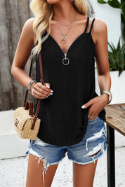 Devine Eyelet V-Neck Double Strap Cami