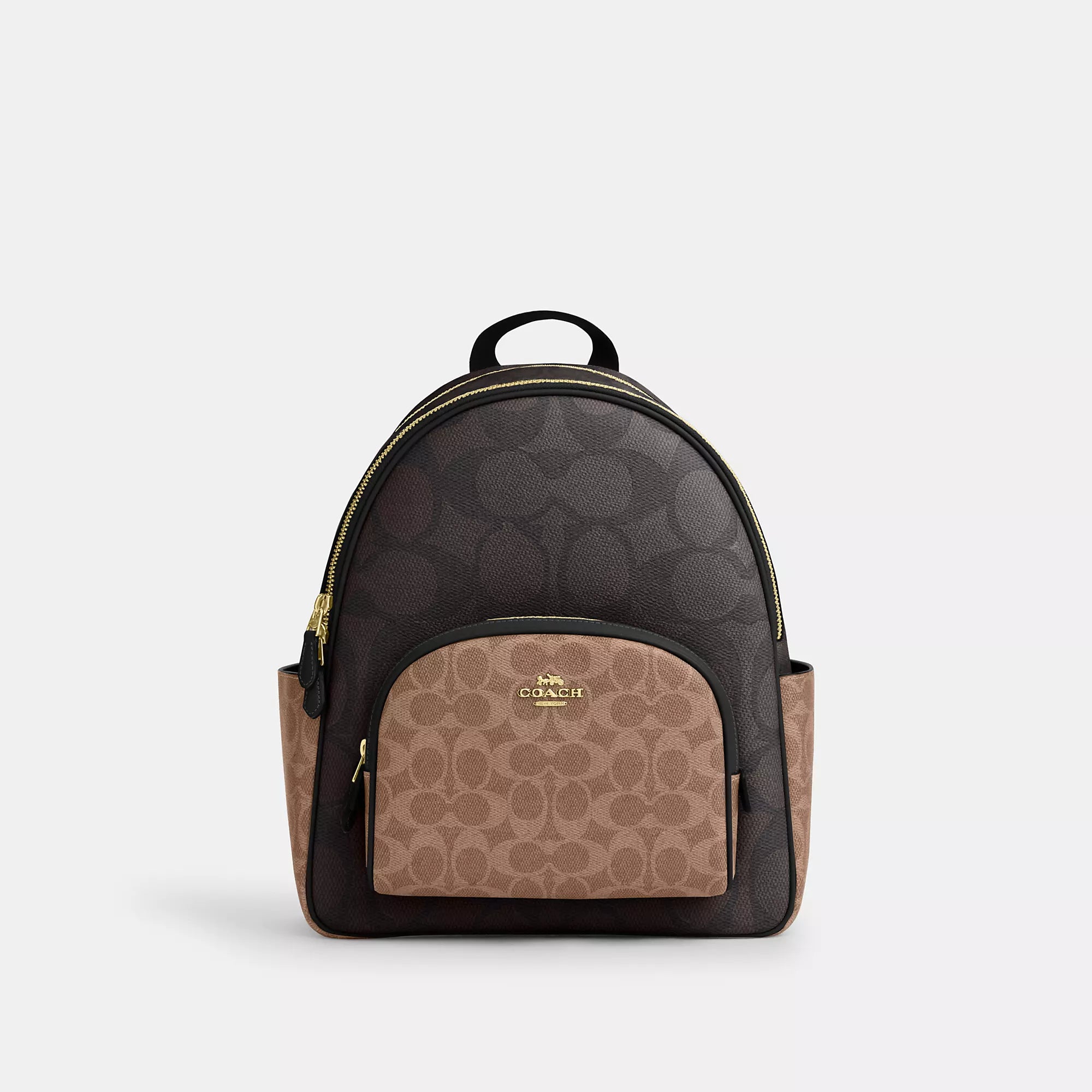 Coach Outlet Court Backpack In Blocked Signature Canvas