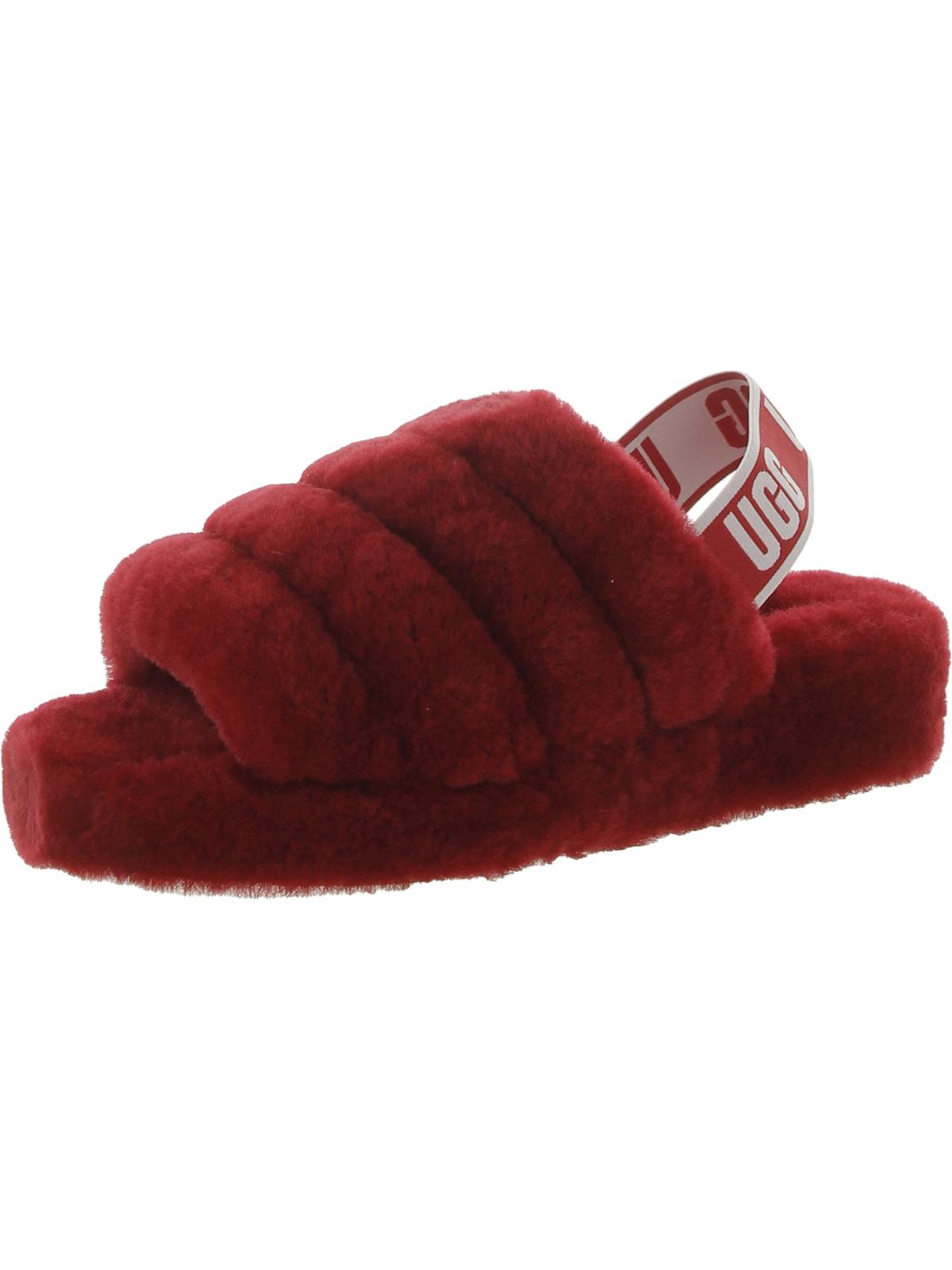 Fluff Yeah Womens Shearling Slingback Slide Slippers