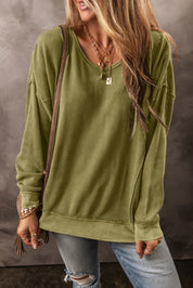 Round Neck Dropped Shoulder Sweatshirt